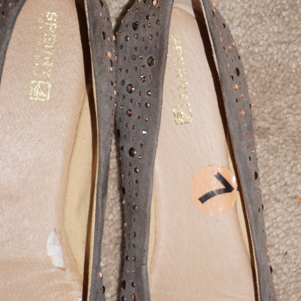 Sperry Rhinestone Leather Flats - Picture 5 of 5